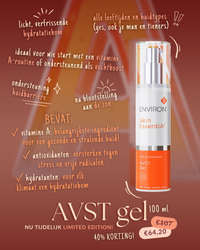 AVST Gel Upsize Limited Edition 100 ml met overzicht van de belangrijkste voordelen. Lichte vitamine A-gel voor alle leeftijden en huidtypes, ondersteunt een gezonde huidbarrière, helpt de huid er steviger en egaler uit te laten zien en is geschikt als basisproduct binnen een dagelijkse skincare routine.